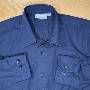 CHEF WORKS D-150 Men's Button Up Long Sleeve Dress Shirt Black M GUC Hospitality